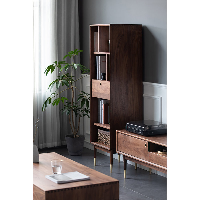 Atta Avenue Simple Modern Narrow Side Bookcase Wayfair Canada
